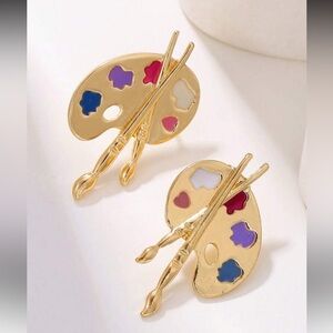 Gold Artist Palette Brooch A1160